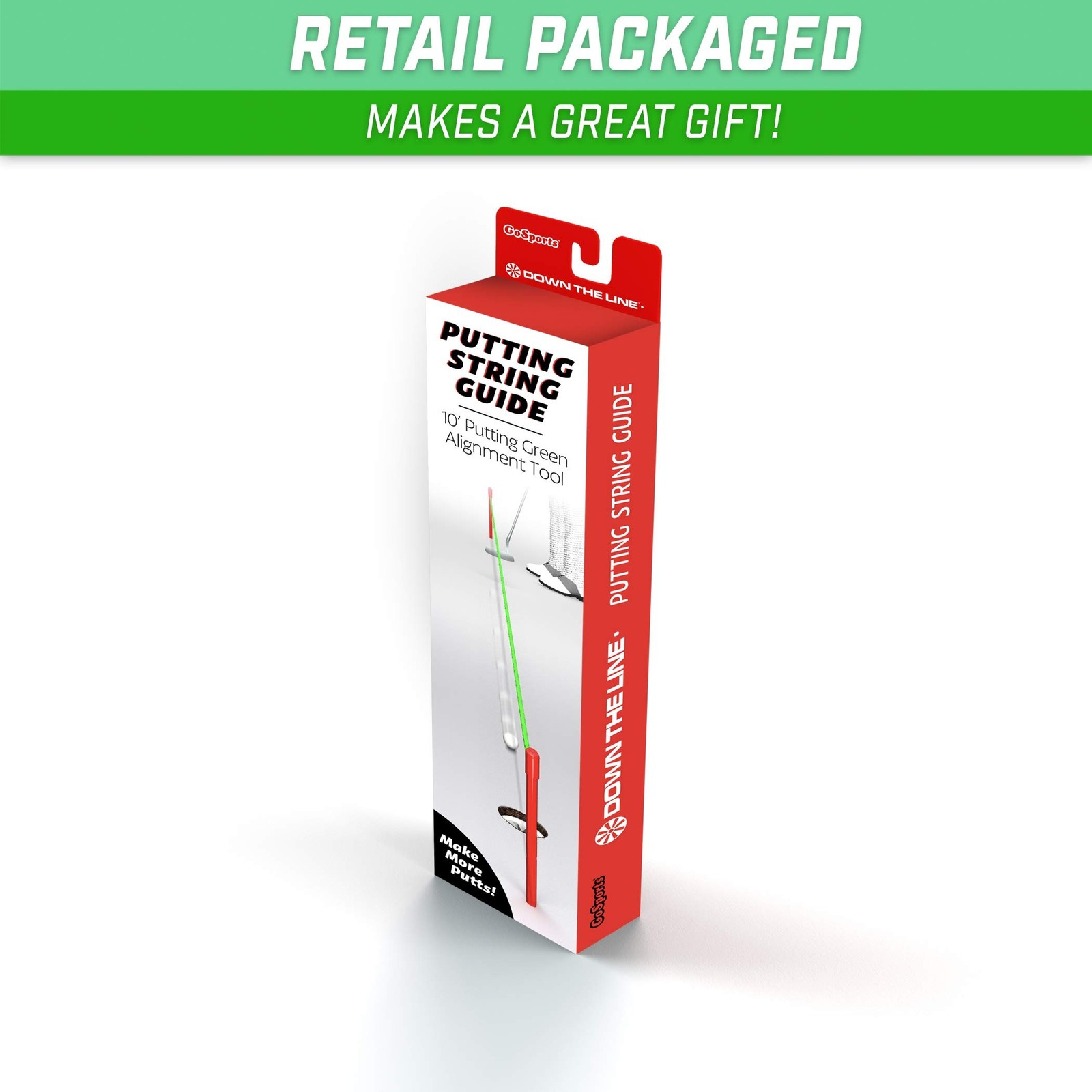 GoSports Down The Line 10 ft Putting String Guide - Golf Alignment Training A...
