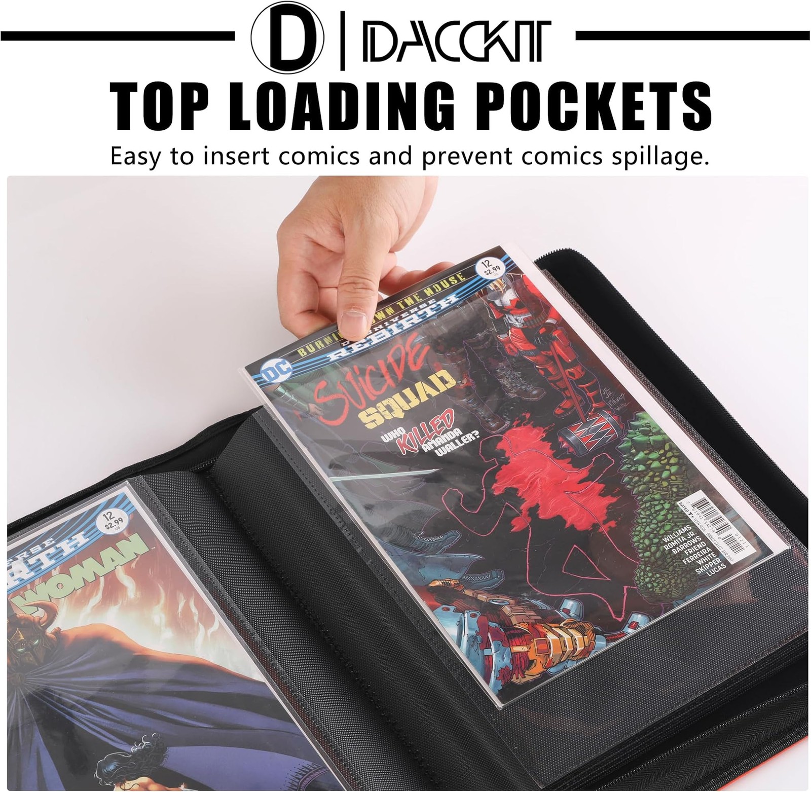 D DACCKIT Comic Binder，Comic Book Album with Sleeves Fits Regular Comics and ...