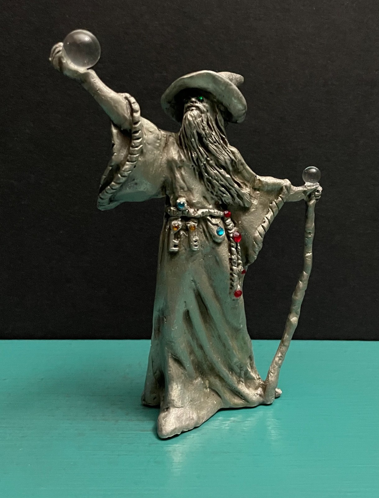 Pewter Magic White Walker Ice Wizard Sorcerer Warlock Staff Figurine LOTR GOT