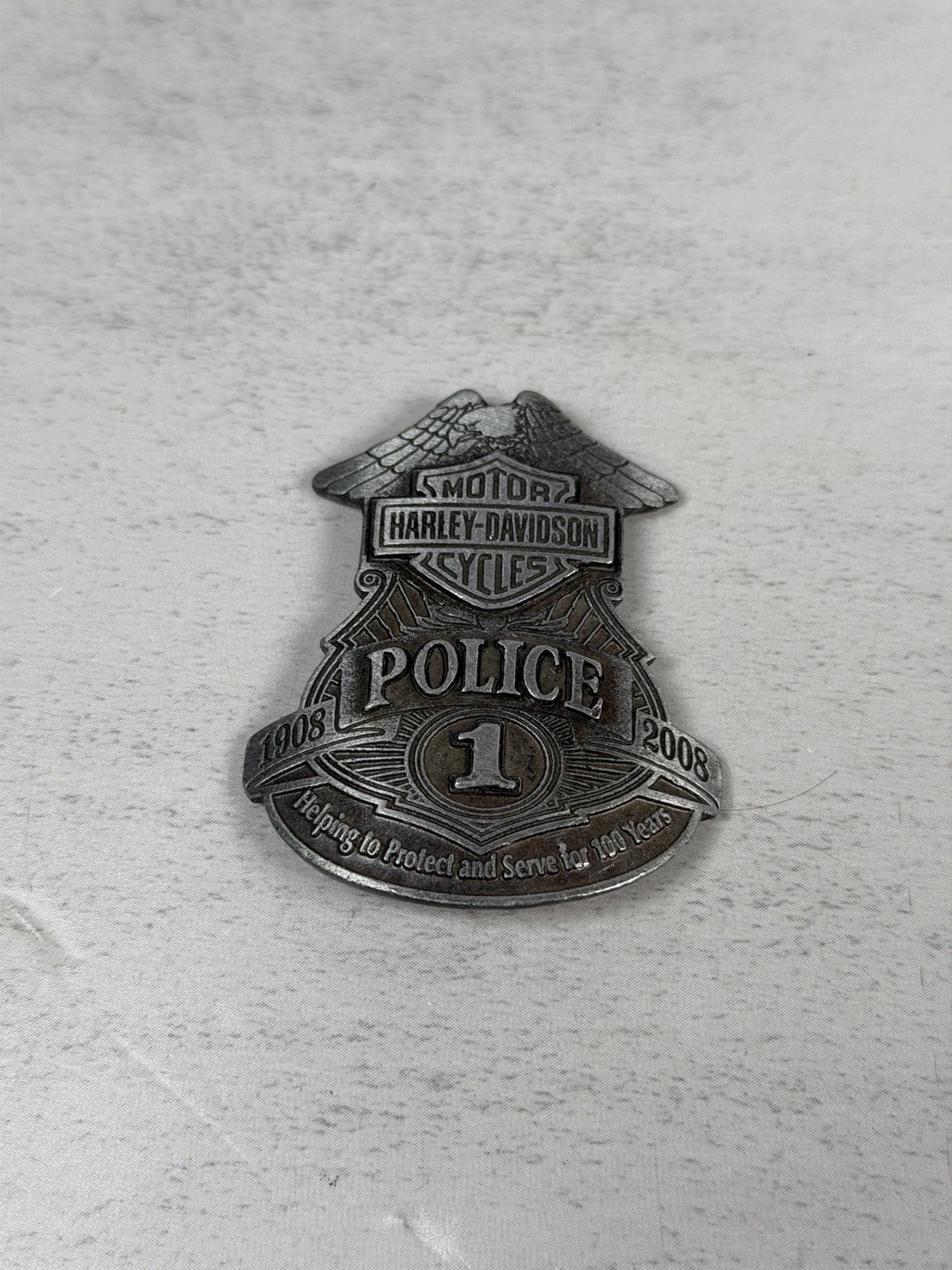 Harley‑Davidson Police Badge 1908‑2008 Commemorative Motorcycle Collectible
