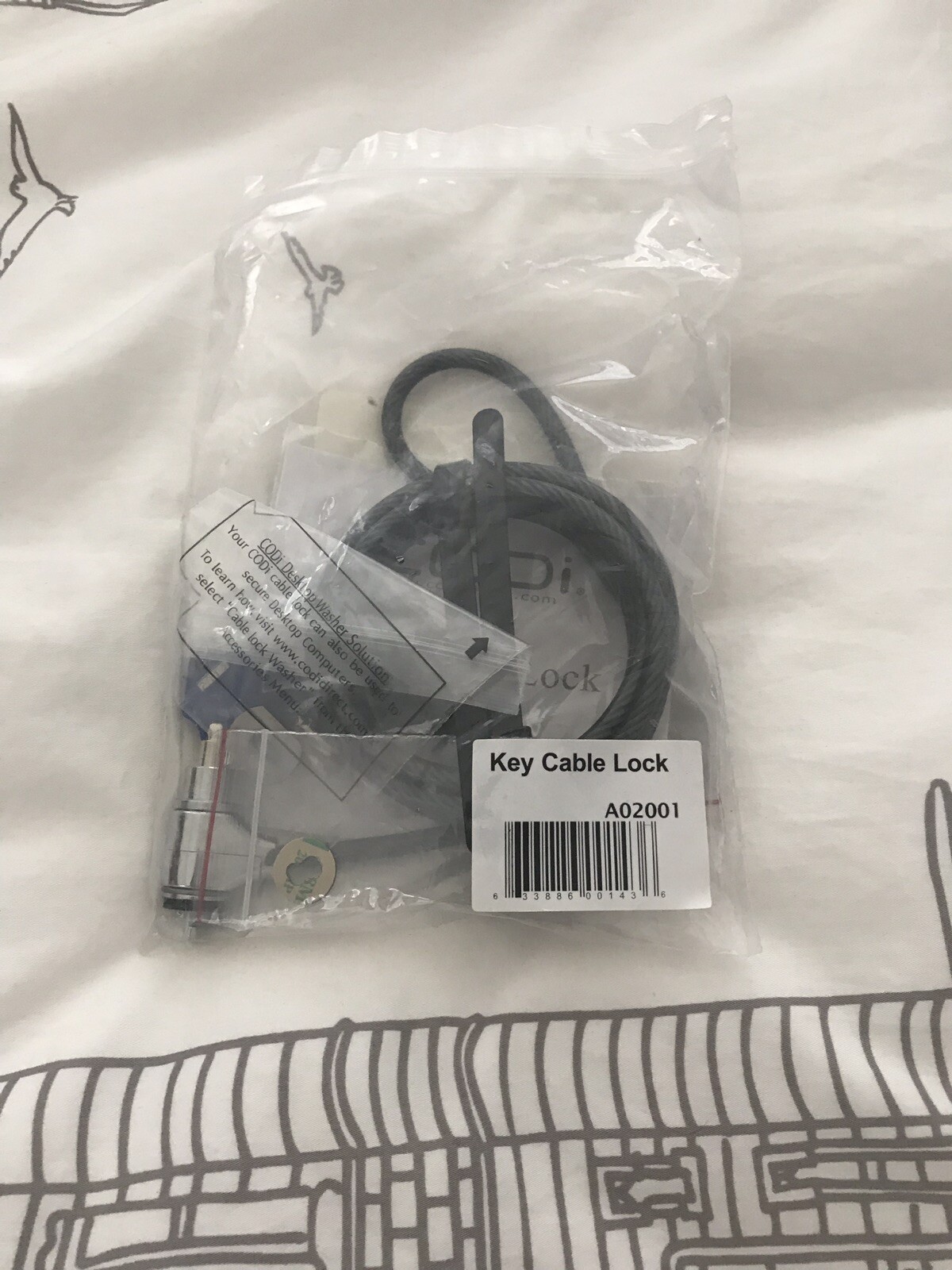 NEW CODi Key Cable Lock, Black (A02001)