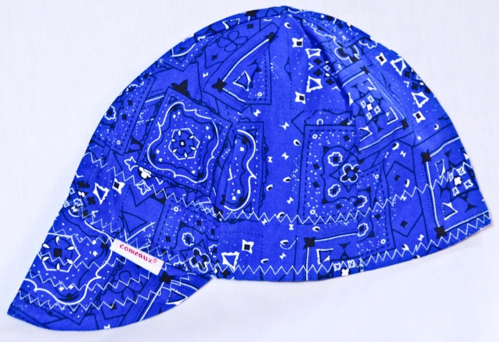 NWT Comeaux Caps Welding Welders Hats Pipe Fitter Reversible Blue Bandana