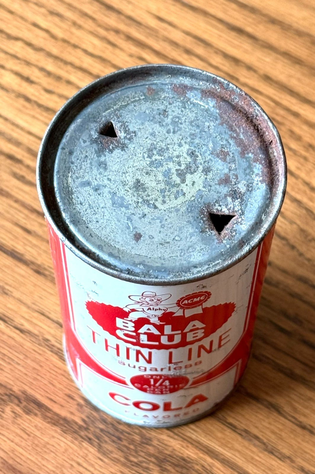 *Rare* Bala Club Thin Line Cola Soda Flat Top Soda Can--Pre-Zip Code