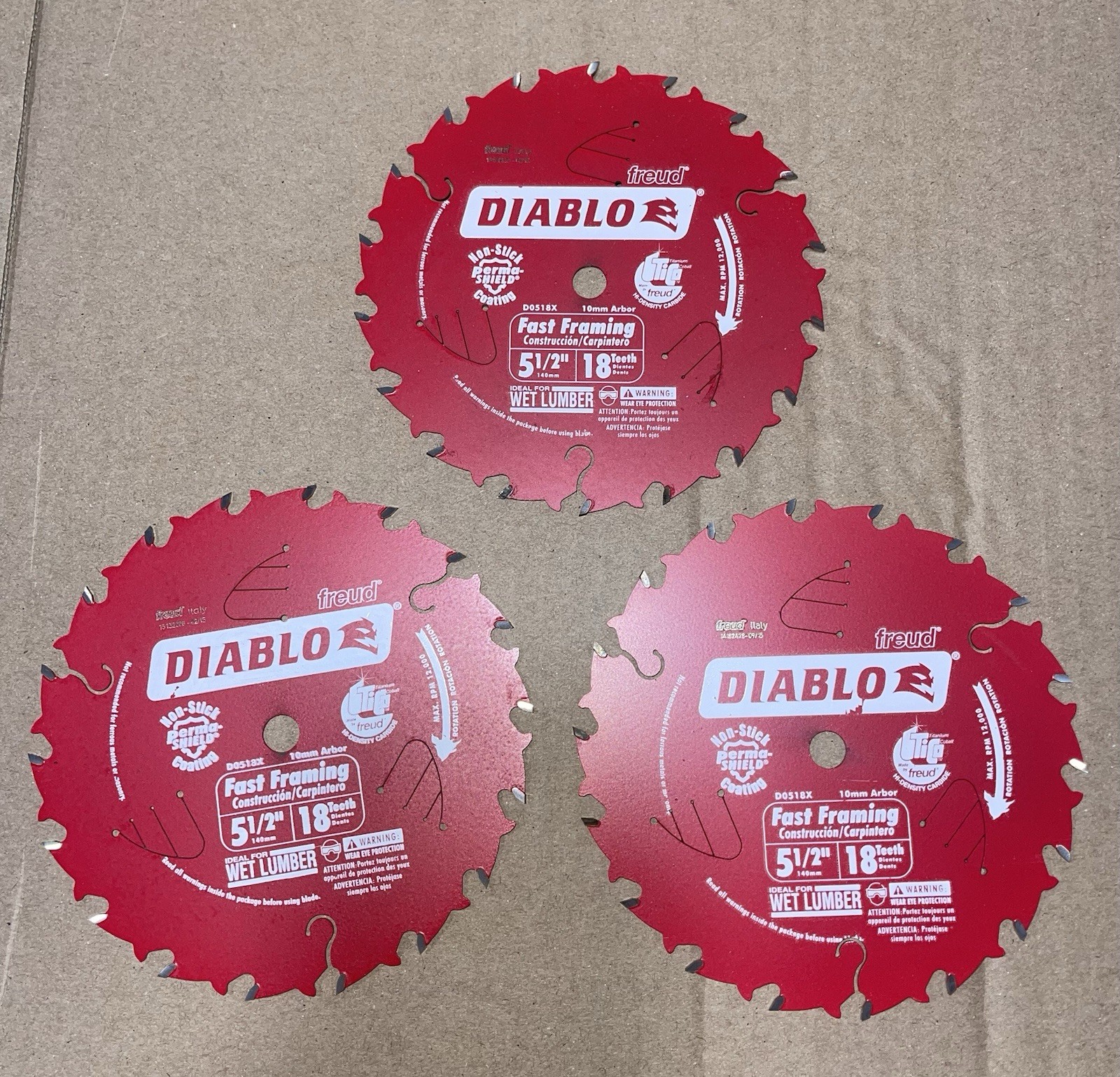 Diablo Fast Framing Trim Saw Blade 5-1/2" 18 Teeth Lot Of 3
