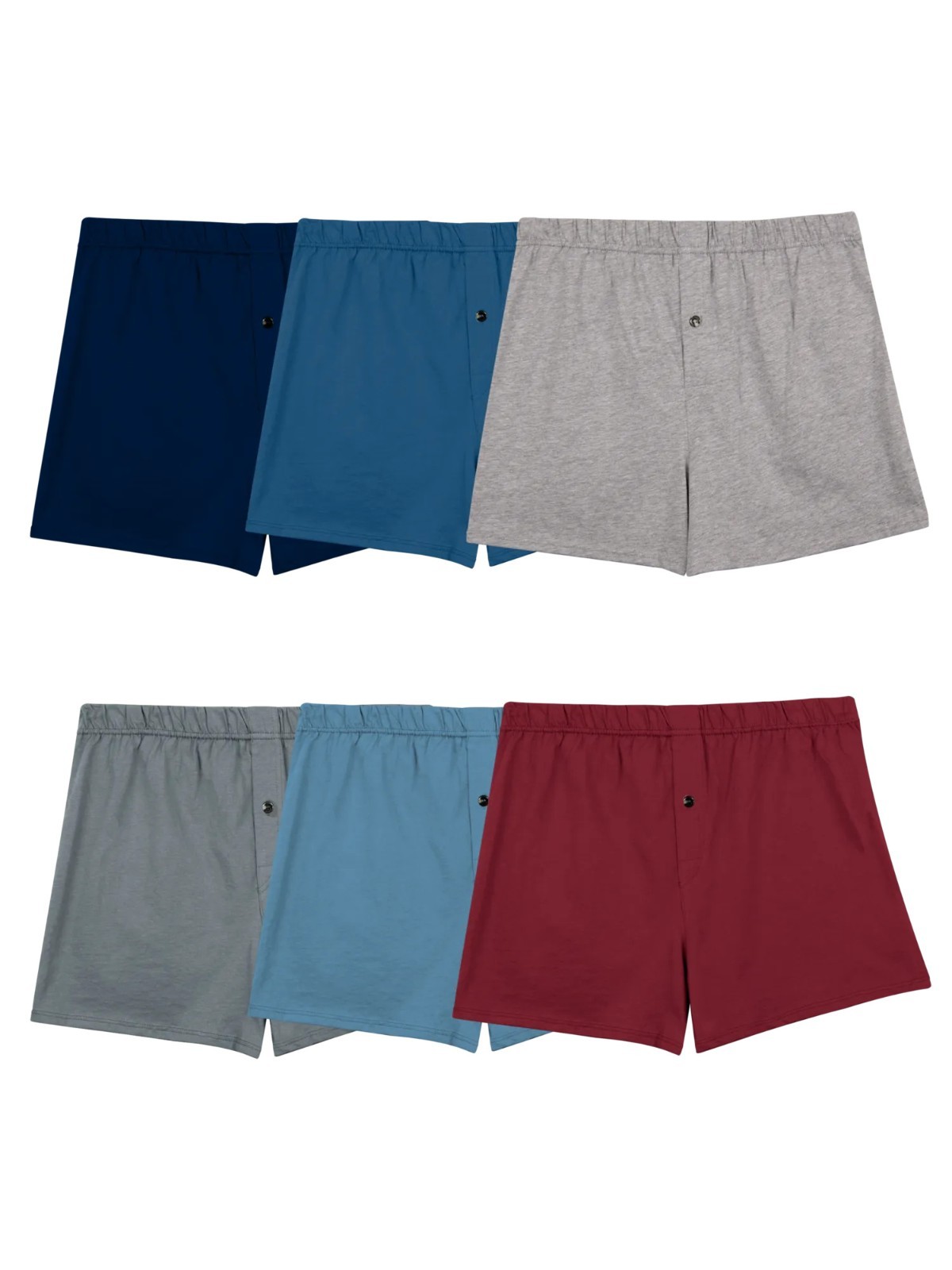 Fruit Of The Loom Men's Solid Knit Assorted Boxers - 6 PACK - ASSORTED COLORS
