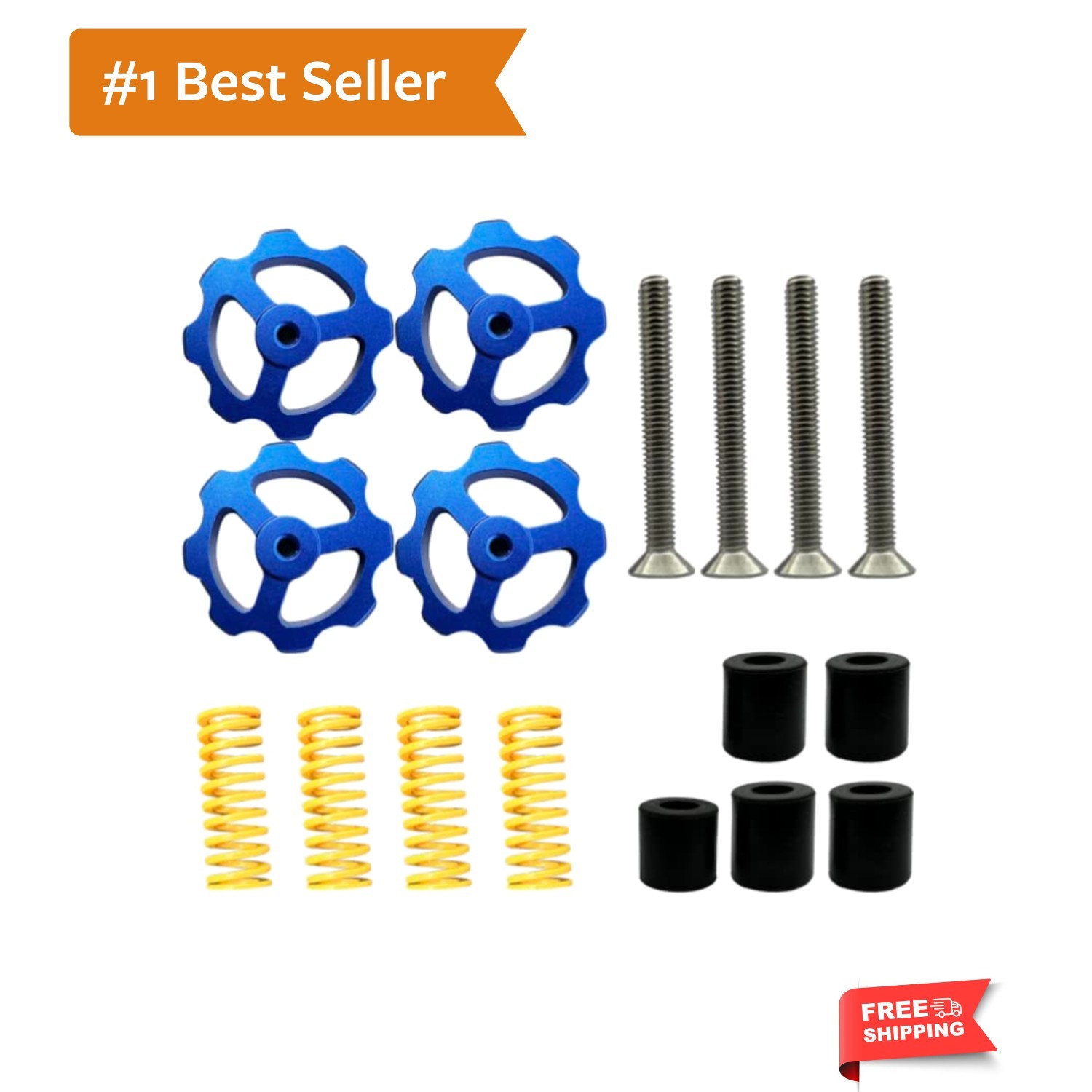 17 Pcs 3D Printer Hotbed Leveling Kit,4 pcs Blue Aluminum Hand Twist Leveling...