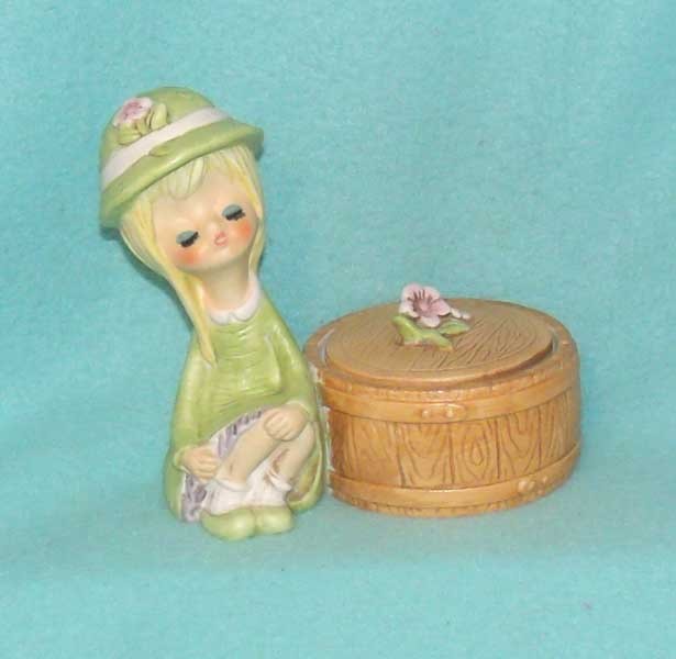Vintage 1960-70's Trinket Box with Pixie Girl