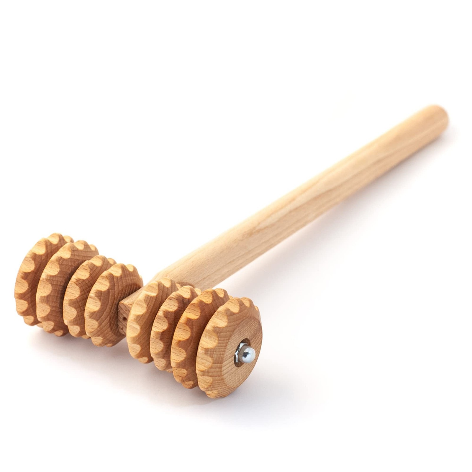 T-Shape Massager with Grooved Rollers, Multi-Functional Body Roller for Cellu...