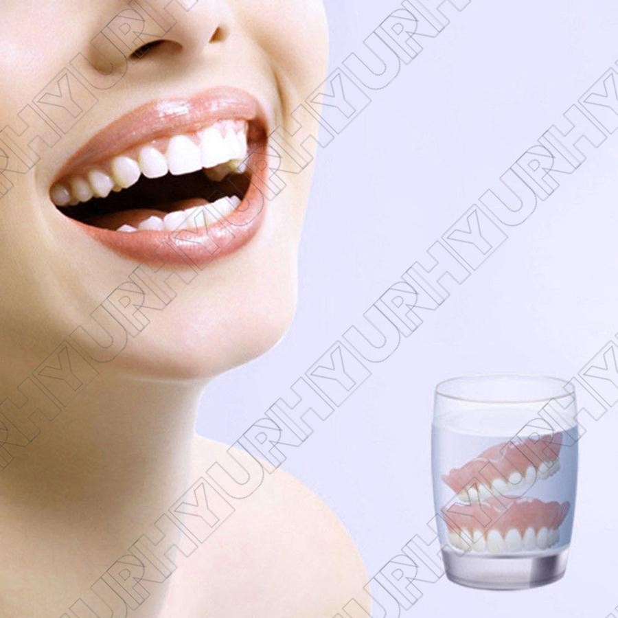 Upper & Lower Silicone False Teeth Dental Veneers Dentures False Tooth