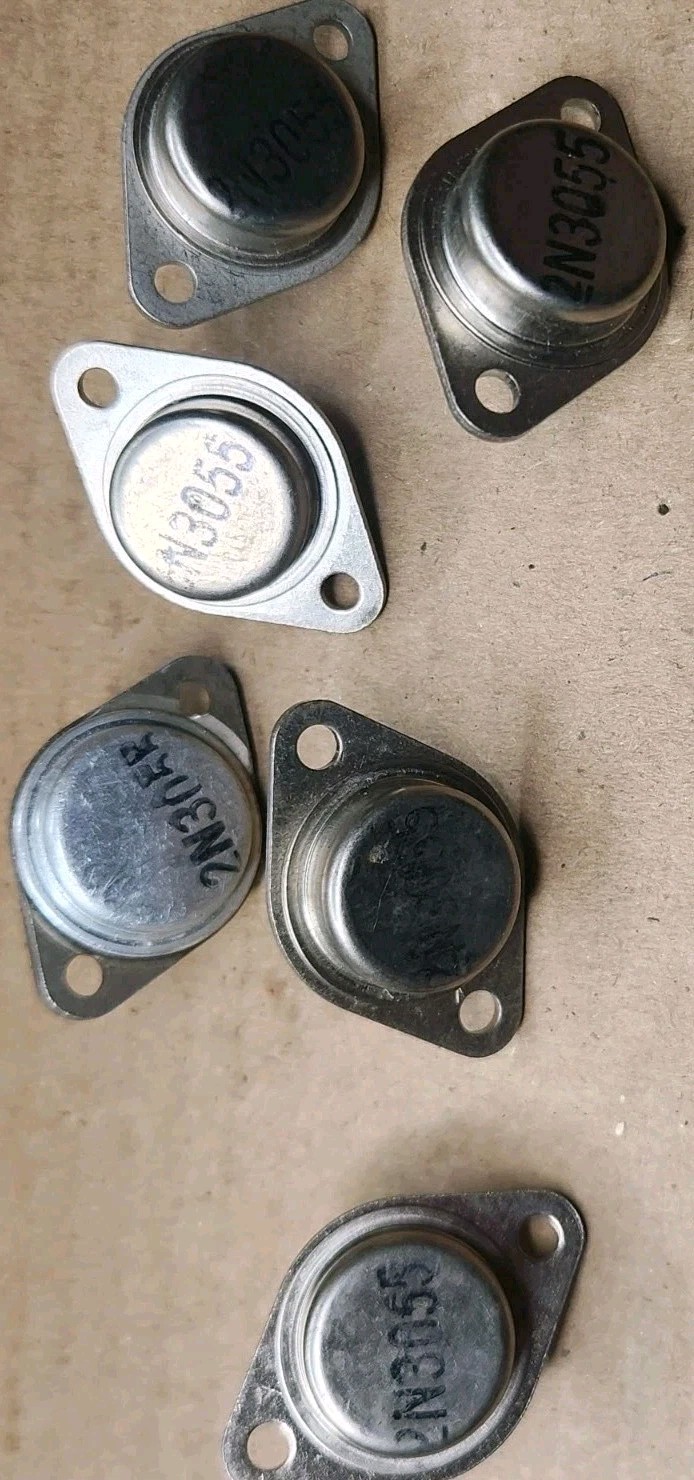 Vtg 2N3055 NPN TO-3 Power Transistors Lot of 6 Metal Case Mexico Untested