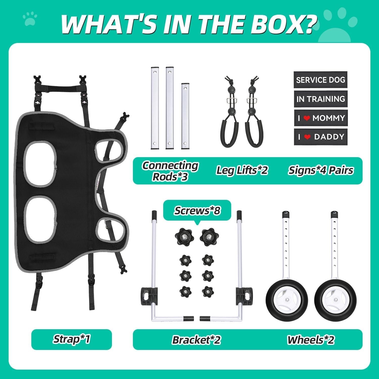 Lightweight Portable Dog Wheelchair for Back Legs Small