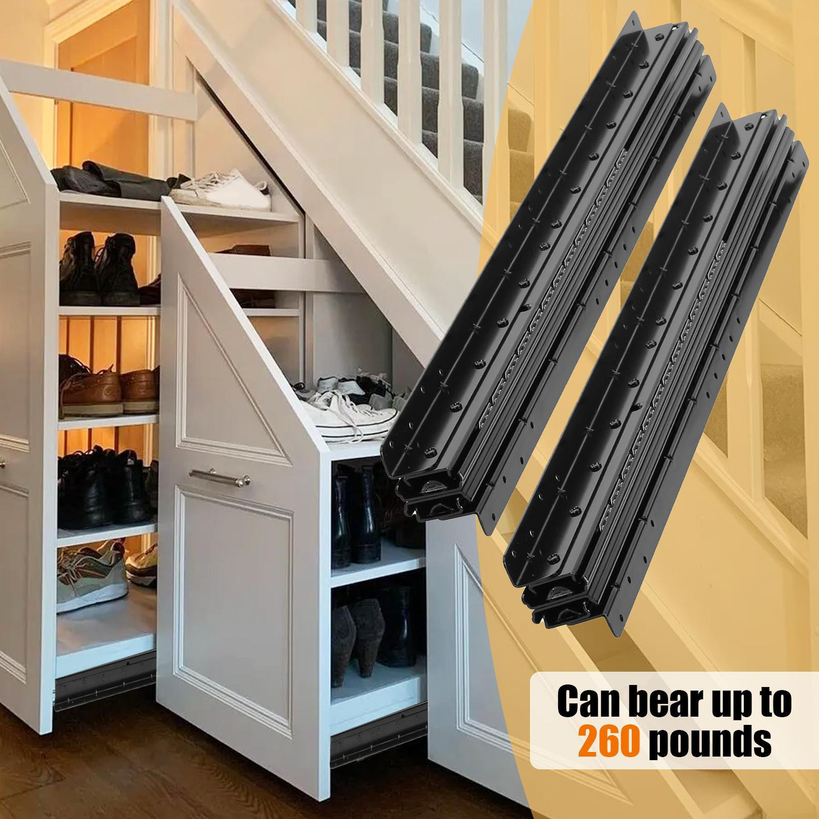 Heavy Duty Drawer Slides, 260Ibs Bearing Drawer Slides 24in/32in/40in
