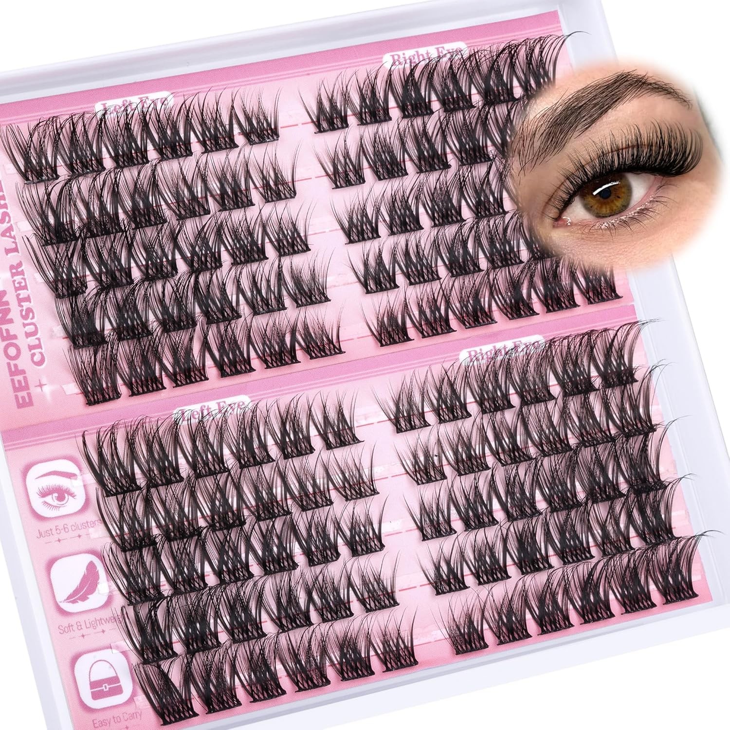 Wispy Lash Clusters Natural Eyelash Clusters C-Curly Cluster Eyelash Extensions