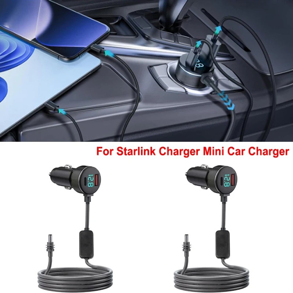 PD 30W Type-C Dual USB Car Charger 100W Max Output Fast Charging ABS Material