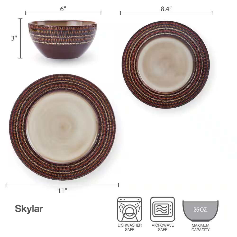 Skylar 12-Piece Stoneware Dinnerwareset