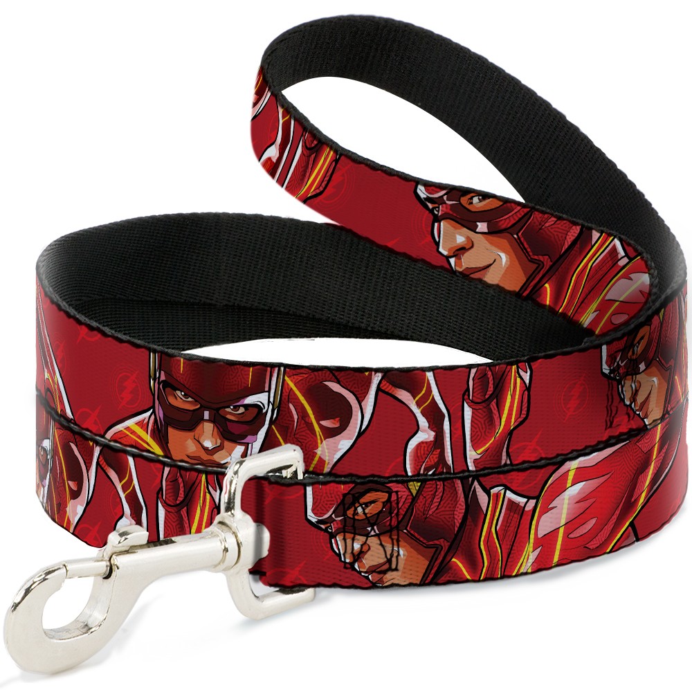 Dog Leash 6-FEET The Flash 2023 2-Poses Close-Up Reds NARROW 0.5"