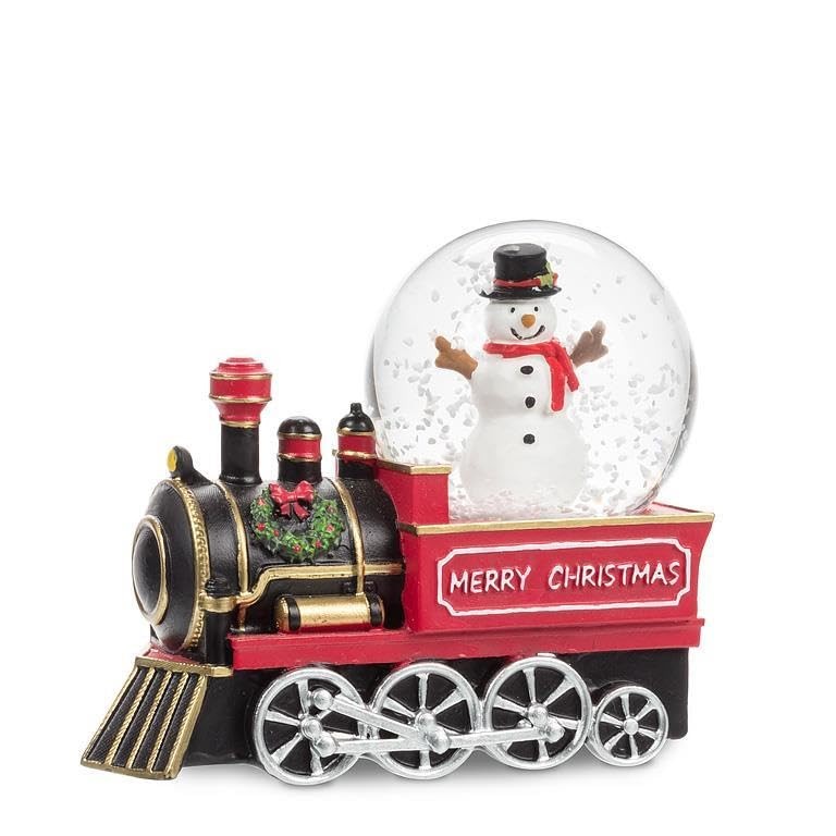 Abbott Collection Snowman in Train Snow Globe, 3-Inch, Resin, Multicolor