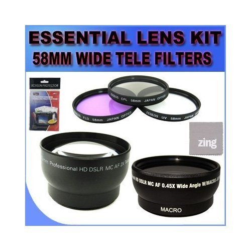 Essential Camera & Camcorder Starter kit, 58MM 0.45X High Definition Super...