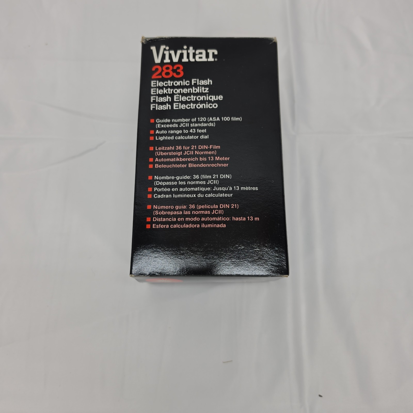 Vtg VIVITAR 283 Electronic Flash Auto Thyristor W/Box/Instruction Book Untested