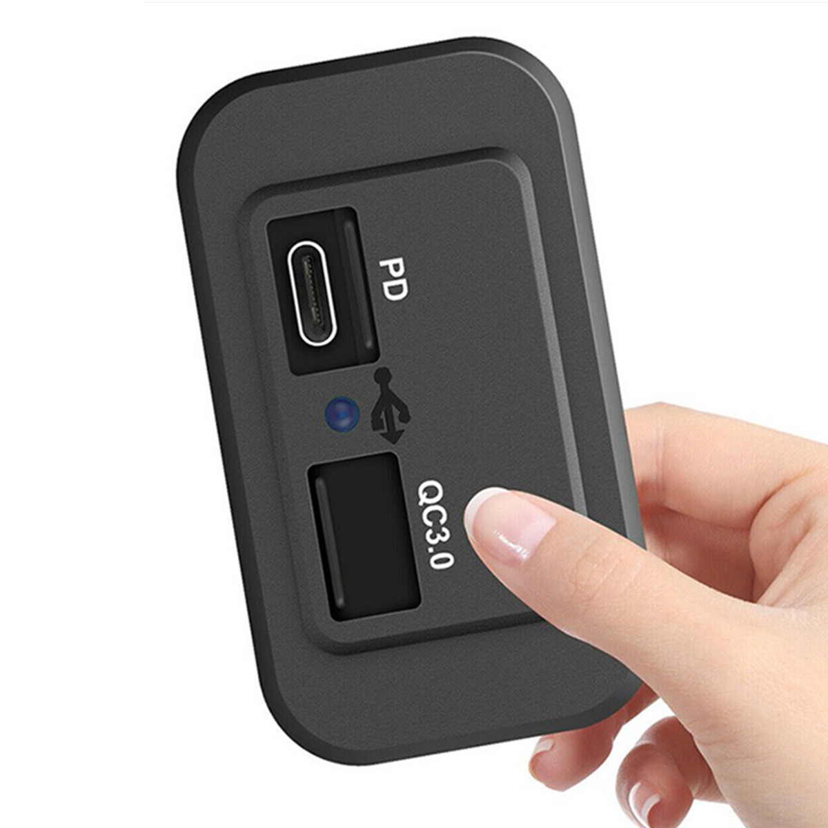 QC3.0 Car Cell Phone Fast Charger Socket PD Type-C Ports Dual USB Power Adapter