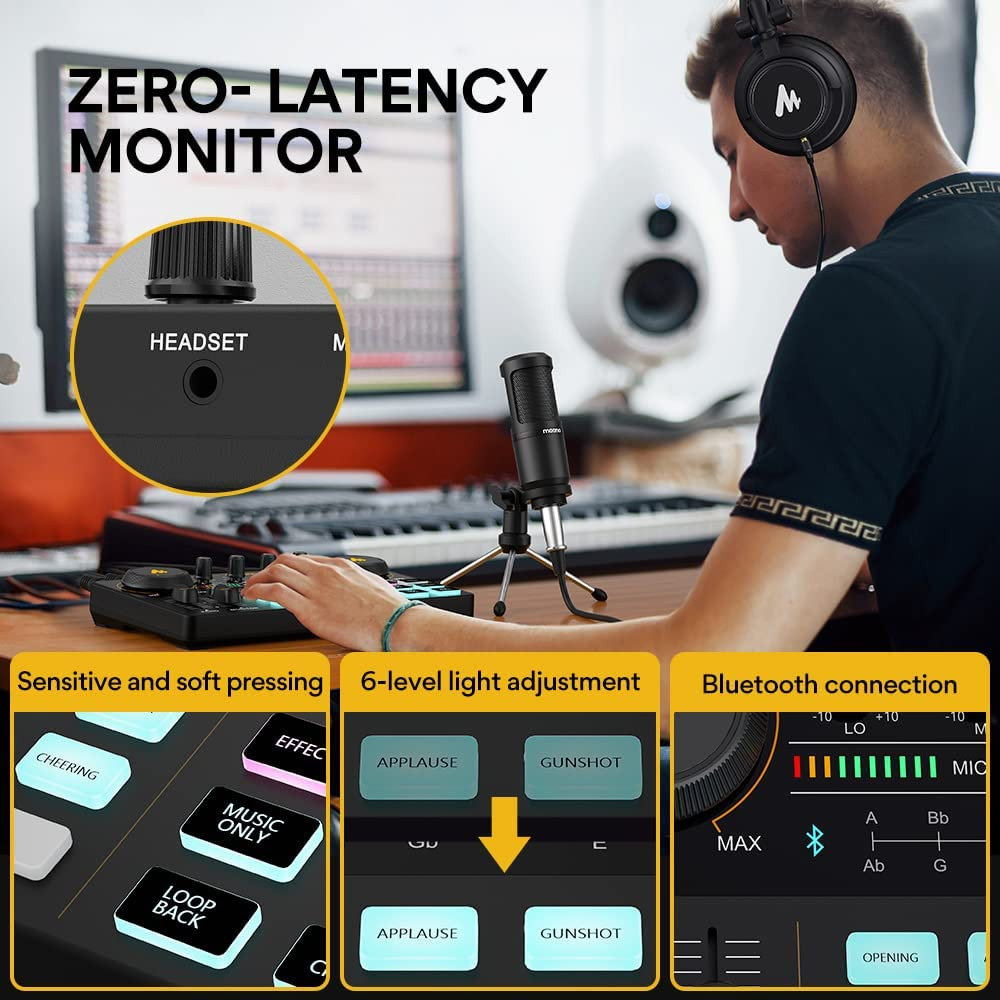 Podcast Equipment Bundle Kit Microphone Audio Sound Interface Recording Studio