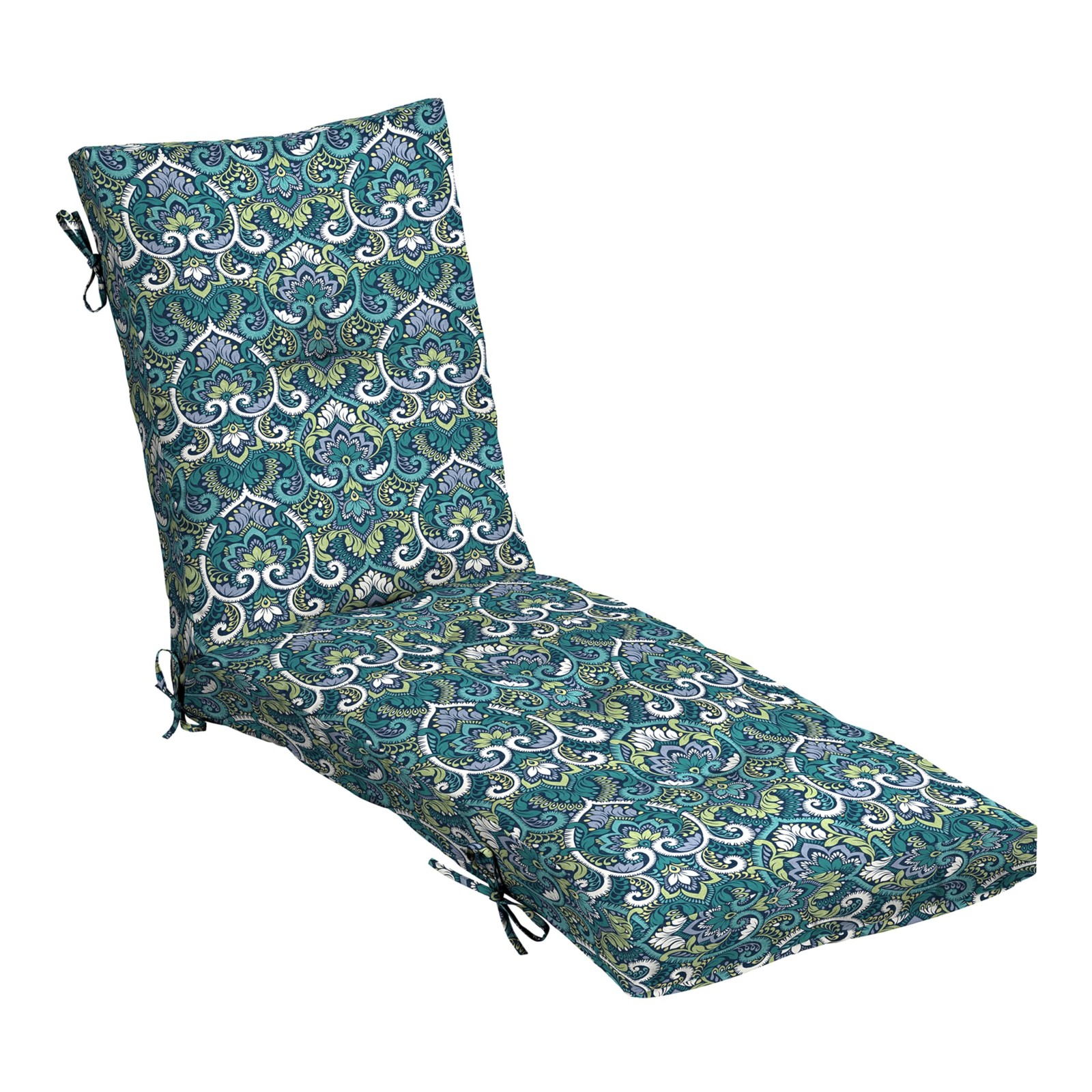 Arden Outdoor Plush Modern Tufted Chaise Cushion, 76 x 22, Rain-Proof, Fade R...