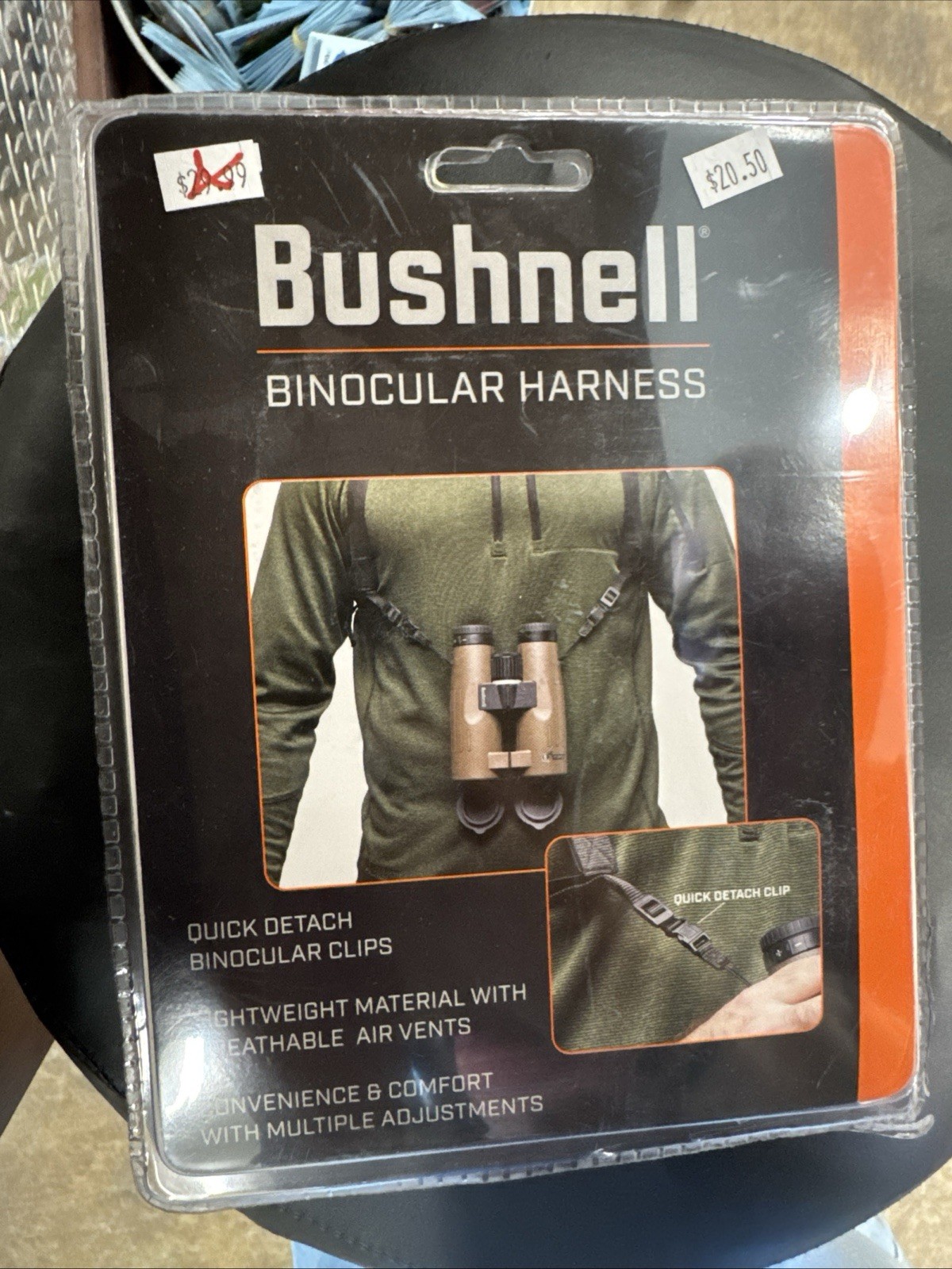 Lightweight Black Binocular Harness with Quick Detach Clips for Comfort and C...