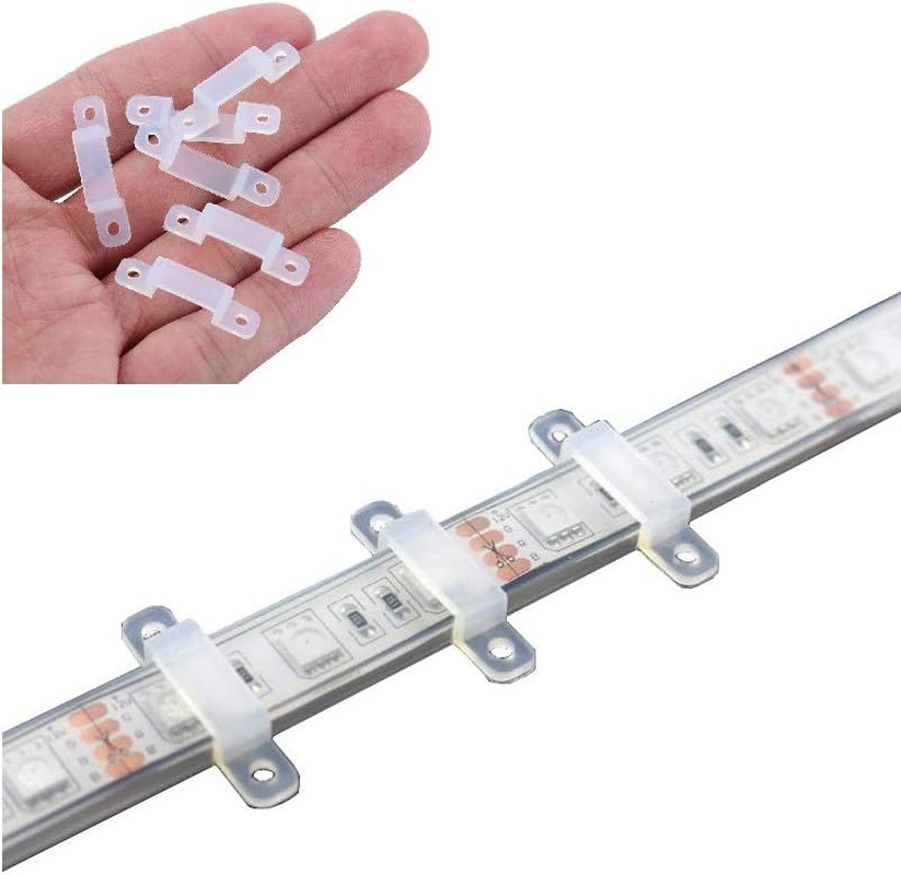 100 Pack LED Strip Light Mounting Brackets LED Strip Light Clips LED Light Strip