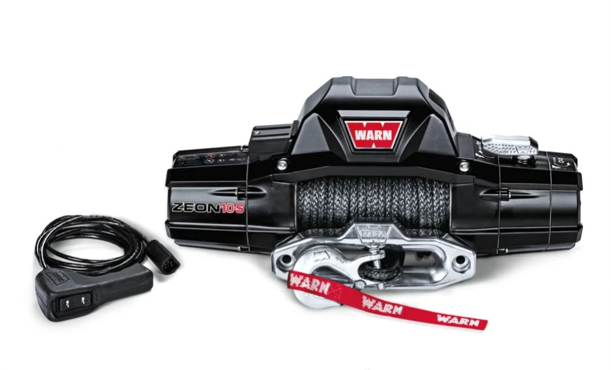 Warn (89611) ZEON 10-S 12V Winch with 100ft of 3/8in Synthetic Rope Wired Remote