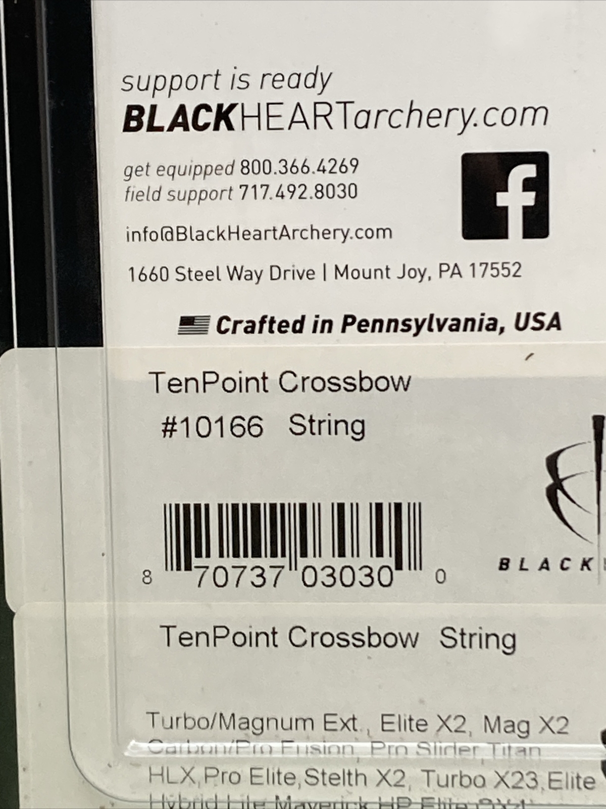 NEW BLACK HEART 10166 37 1/2" TEN POINT CROSSBOW STRING