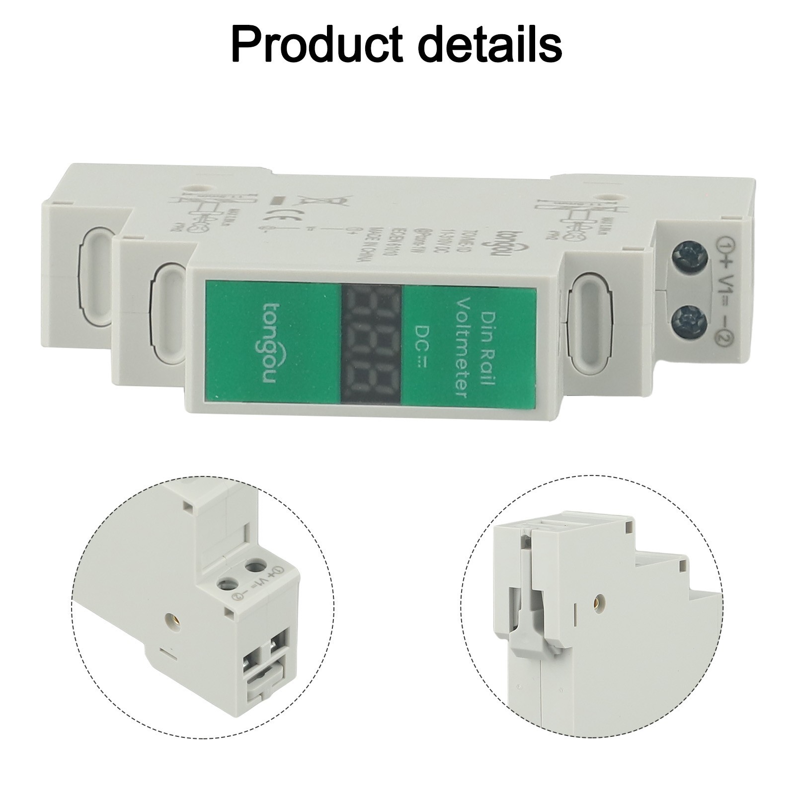 LED Display Voltage Meter for Din Rail Installation Supporting 11 310V DC Range