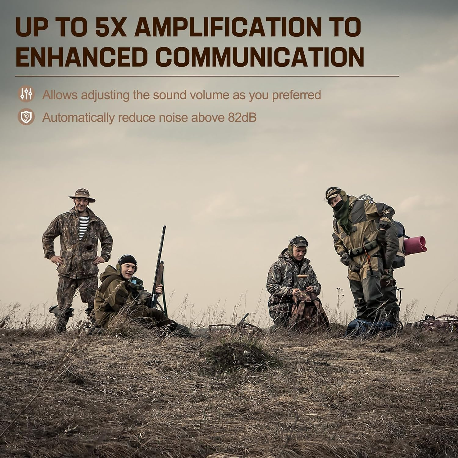 Electronic Ear Protection for Shooting with 5X Sound Amplification, Active Ear P