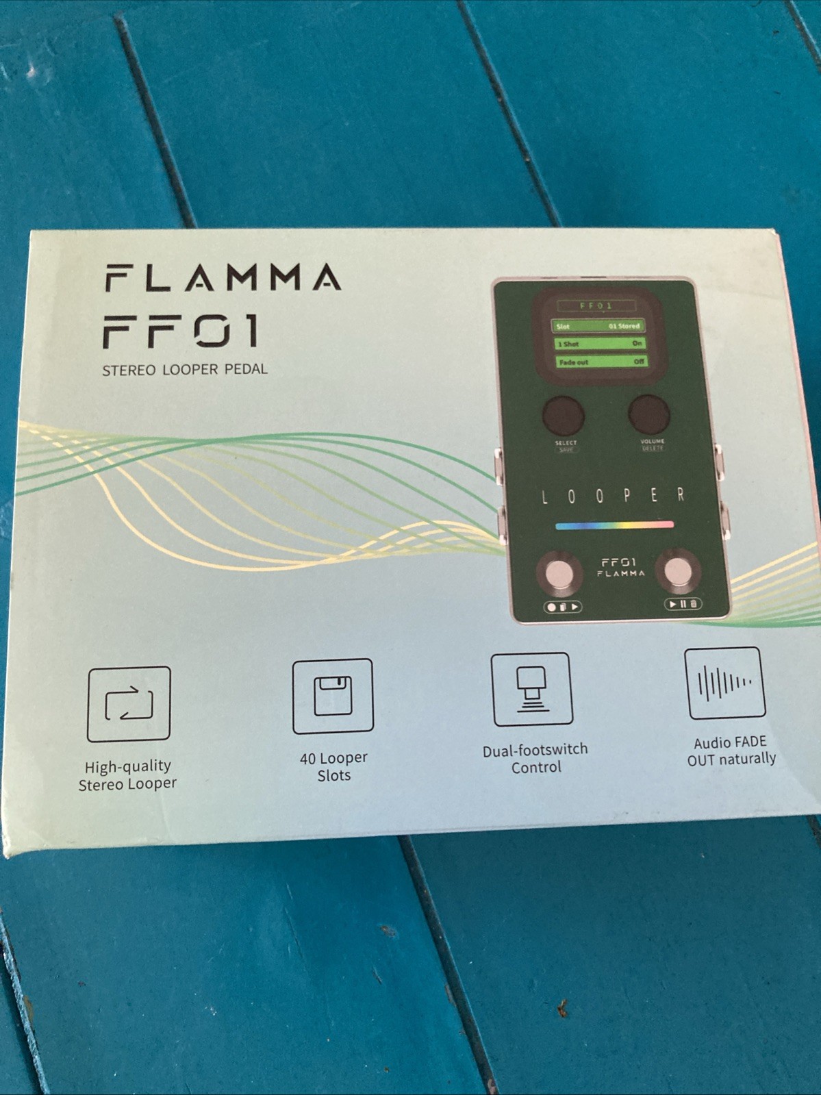 FLAMMA FF01 Looper Guitar Pedal Stereo Loop 40 Slots 160 Mins w/Screen & Adapter