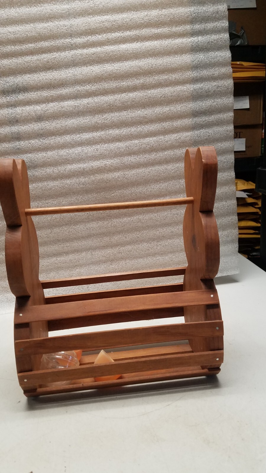 Handmade Wood Rabbit Design Basket (M)