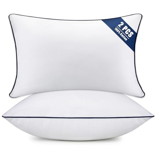 Throw Pillow Inserts Set of 2-Fluffy Square 12x20 Inch (Pack of 2)-Blue Edge