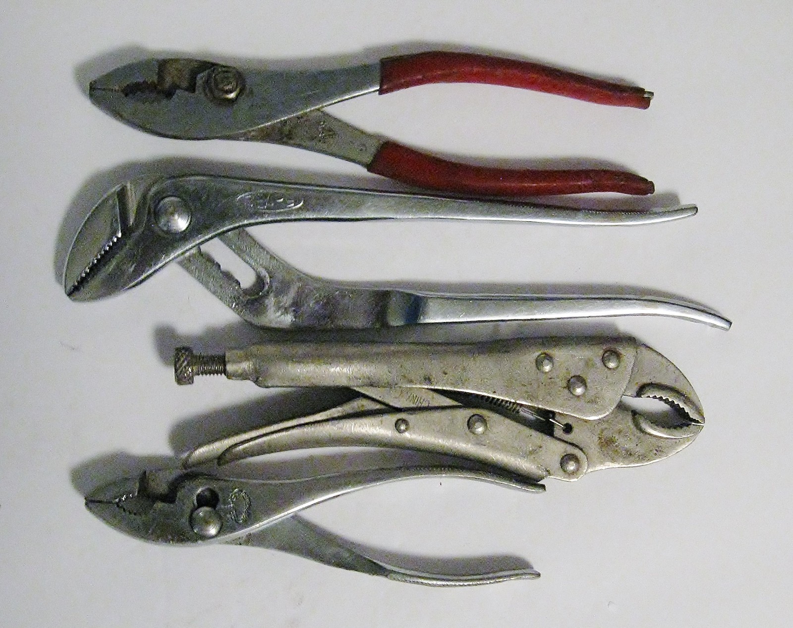 Vintage Sears USA Lock Vise Grip Pliers, Slip Joint Pipe Wrench, 2 Hand Pliers
