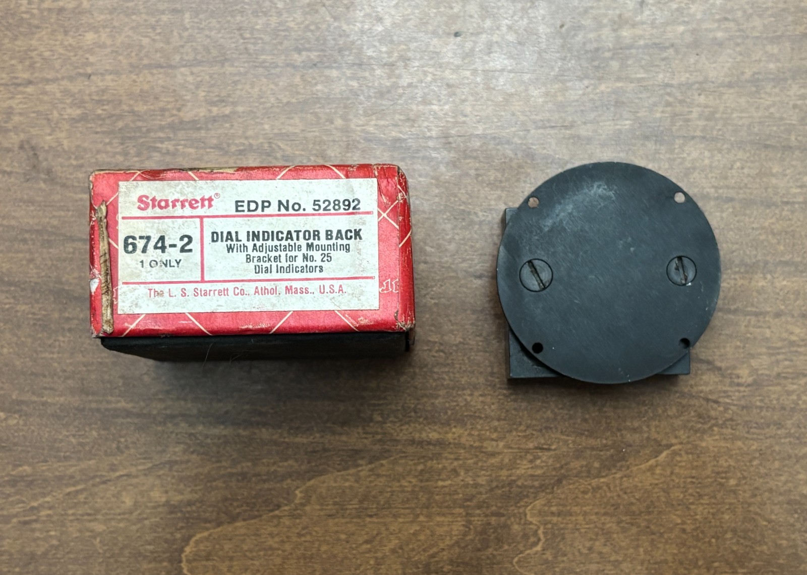 Starrett 674-2 Back w/ Adjustable Mounting Bracket for no. 25 dial indicators B