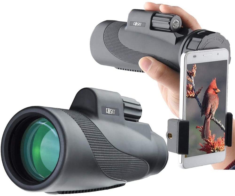 Titan 12X50 Monocular Telescope with Smartphone Holder - Waterproof Fog-Proof...