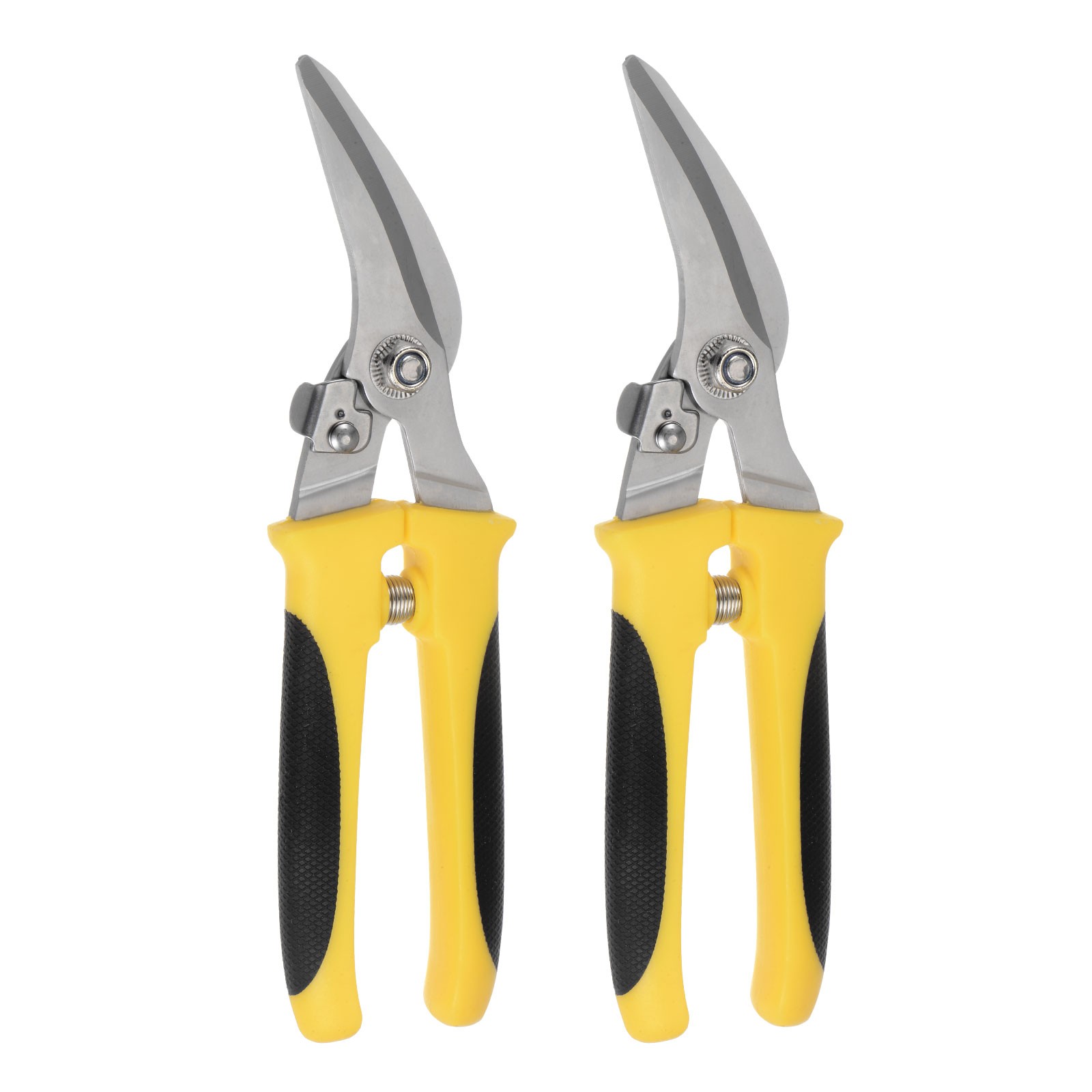 2pcs 8" Curved Industrial Scissors with Black Yellow Handle