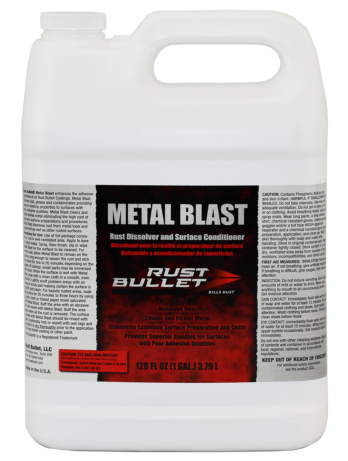 RUST BULLET Metal Blast 1 Gallon Rust Remover & Metal Prep Cleaner