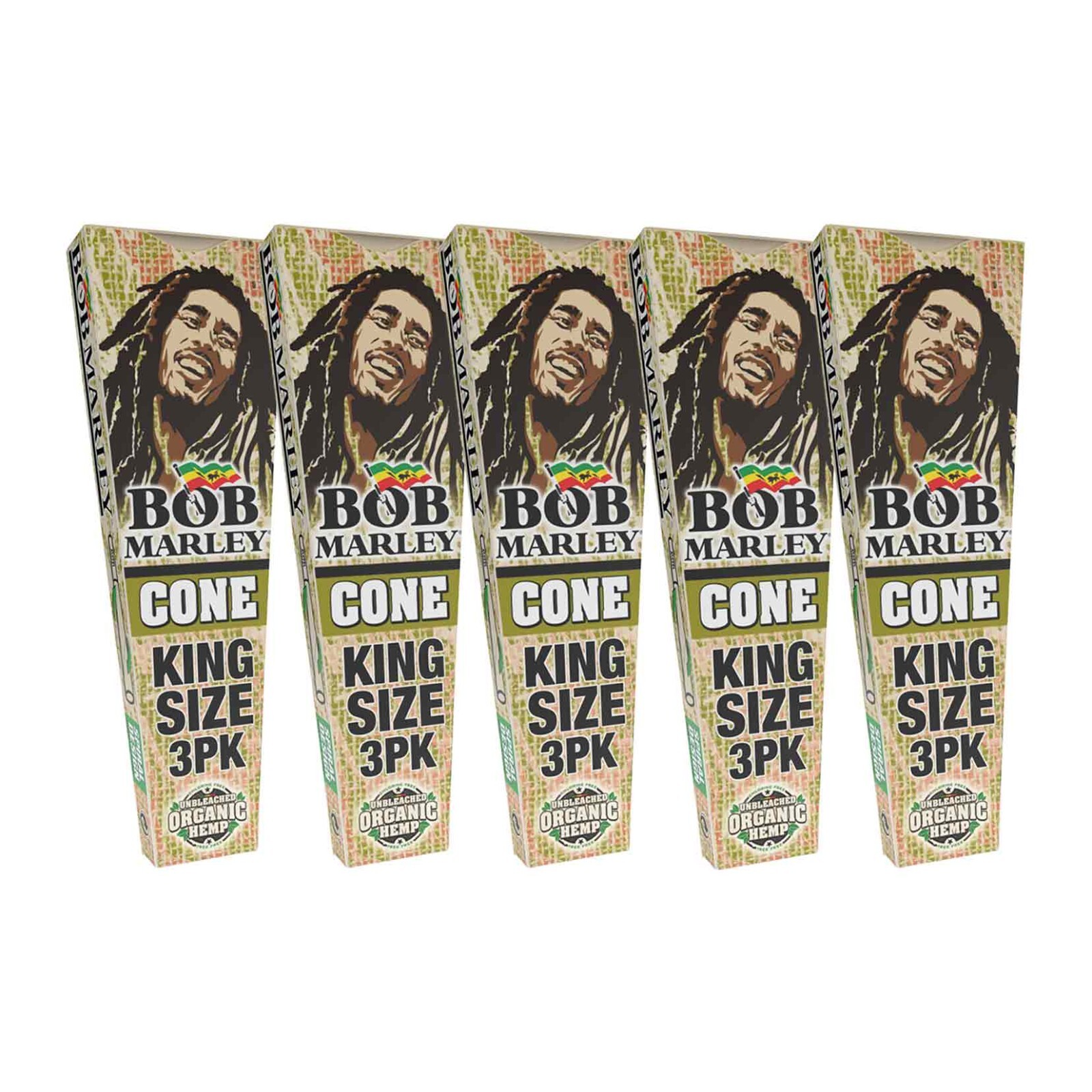 Bob Marley Organic Cones - King Size Cones (110mm) - 5 Pack (15 Total Cones)