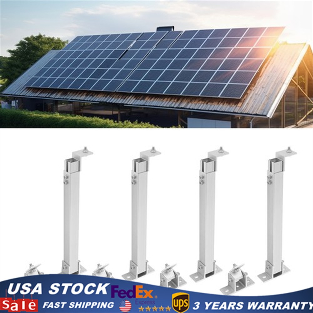 2-Pair Adjustable Solar Panel Tilt Mounting Rack Brackets For RV/Rooftop/Floor