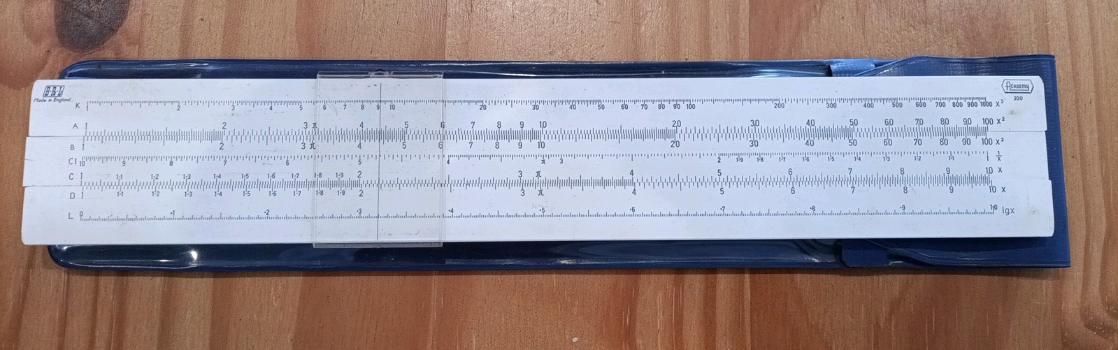 Fab Vintage Blundell Slide Rule BRL Academy 300 In Soft Plastic Case