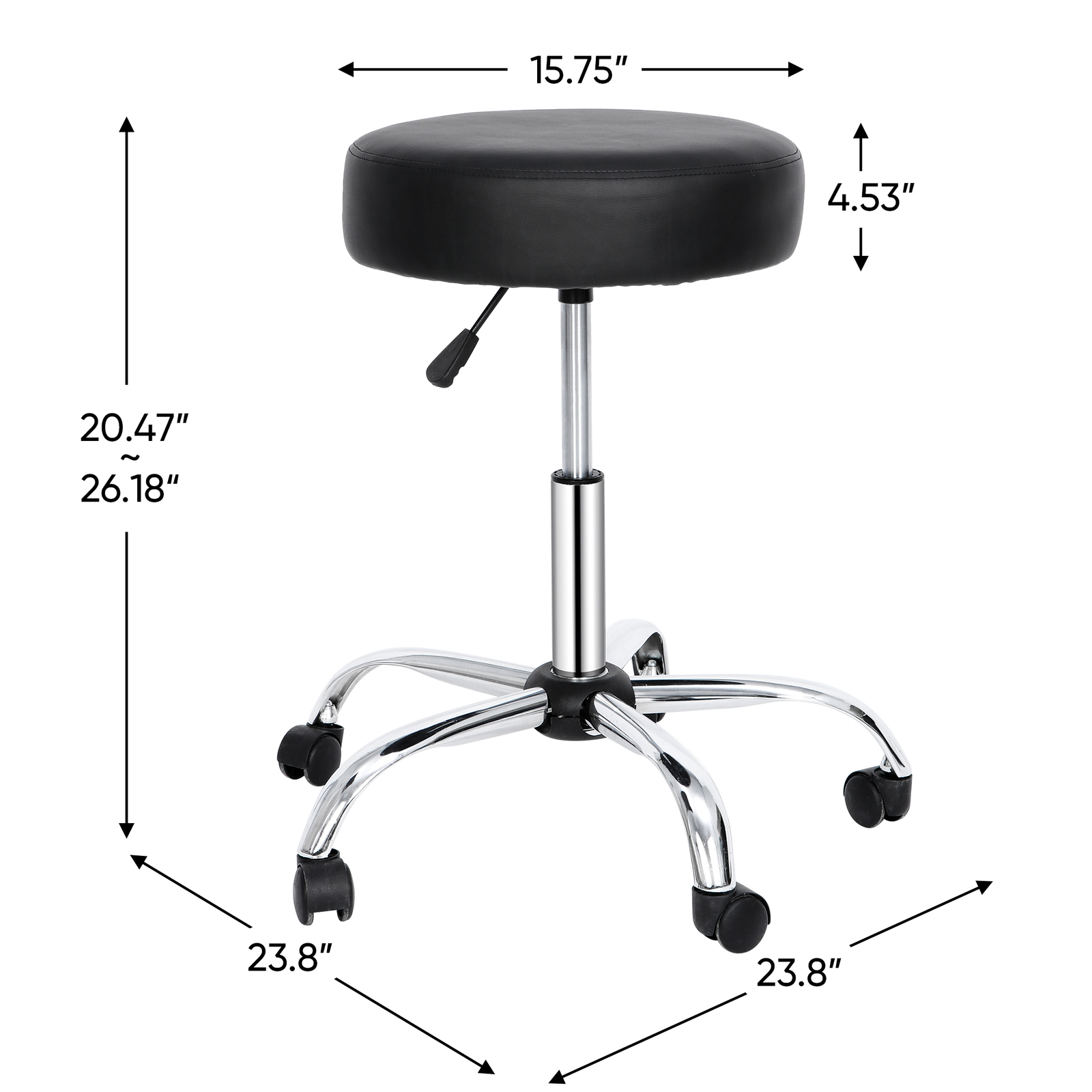 Hydraulic Rolling Chair Adjustable Salon Stool Tattoo Dental Facial Massage Spa
