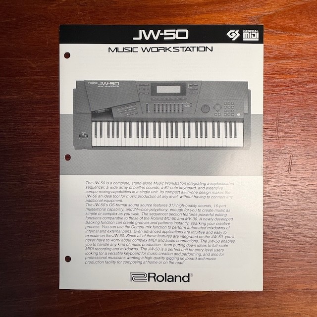 VINTAGE ROLAND JW-50 ORIGINAL INFORMATIONAL BROCHURE