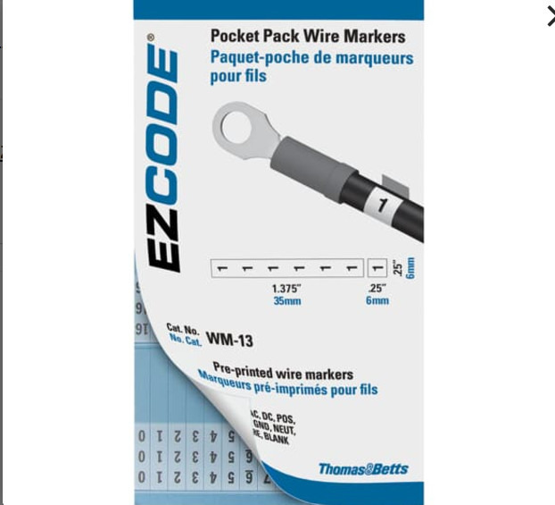WM-L3  WIRE MKR BK-3X5 VNYL CLTH-L1 L2 L3 New