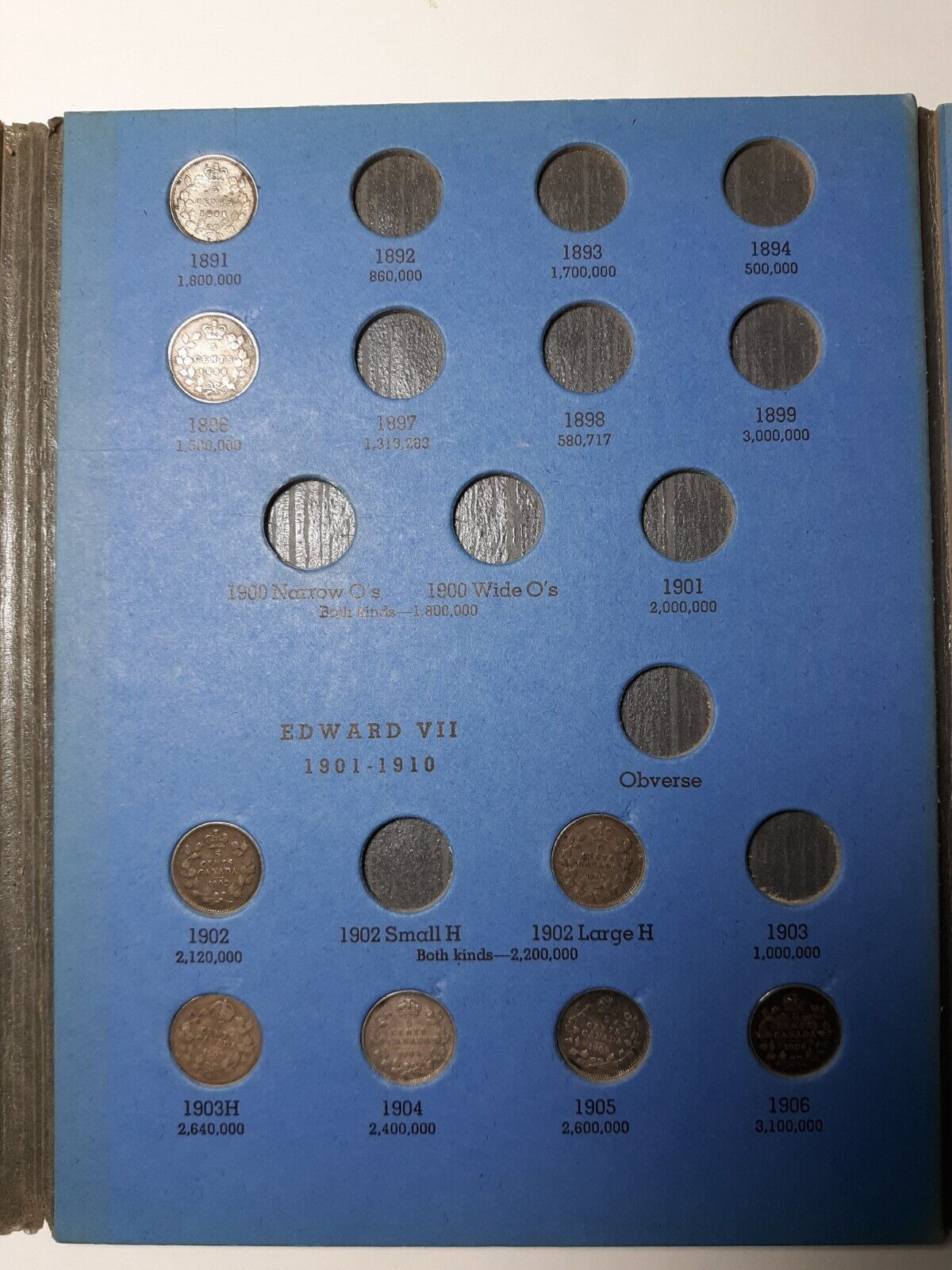 23 DIFFERENT CANADA 5c SILVERS IN FOLDER