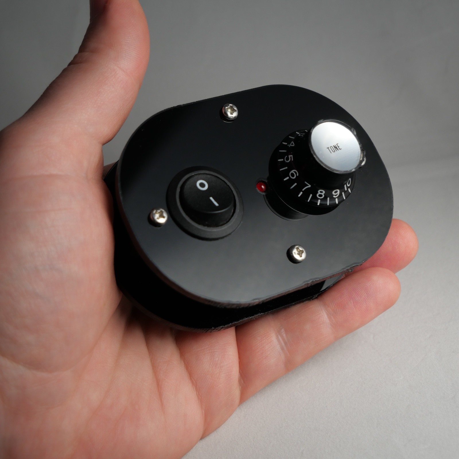 Black Acrylic Compact Midi Controller with 1 Latching Note Button Potentiometer