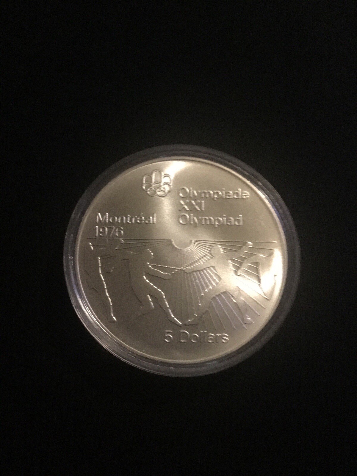 1976 Canada $ 5 Dollars  Olympic .925 Silver Commemorative Coin ONE OUNCE Coin