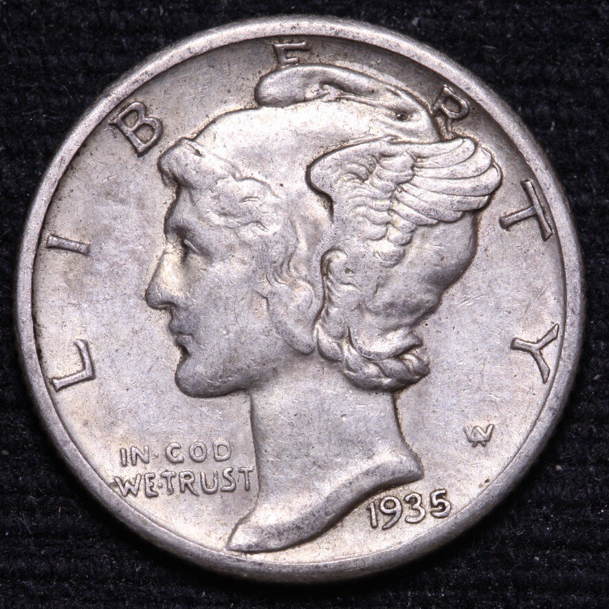 1935-S Mercury Dime CHOICE UNC FREE SHIPPING E634 GH